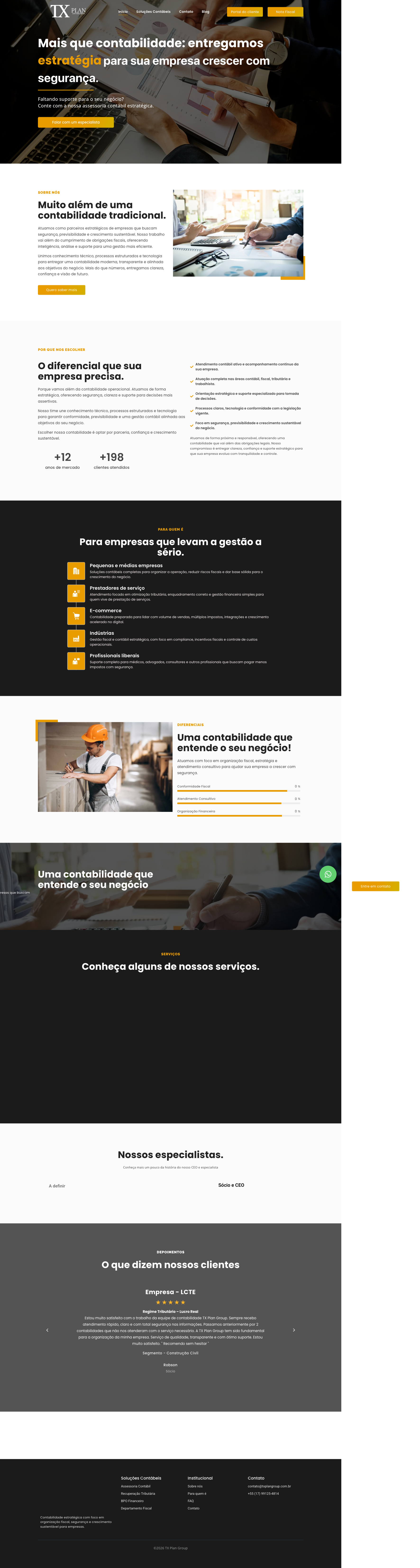 Home do site atual em desktop