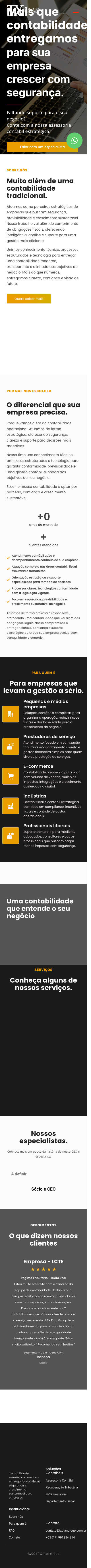 Home do site atual em mobile mostrando +0 anos e hero com glitch